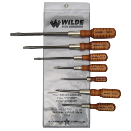 Wilde 7-PIECE WOODEN HANDLE SCREWDRIVER SET-VINYL POUCH SW7/VP